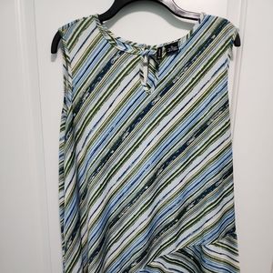 New Directions blue and green stripe top Sz XL